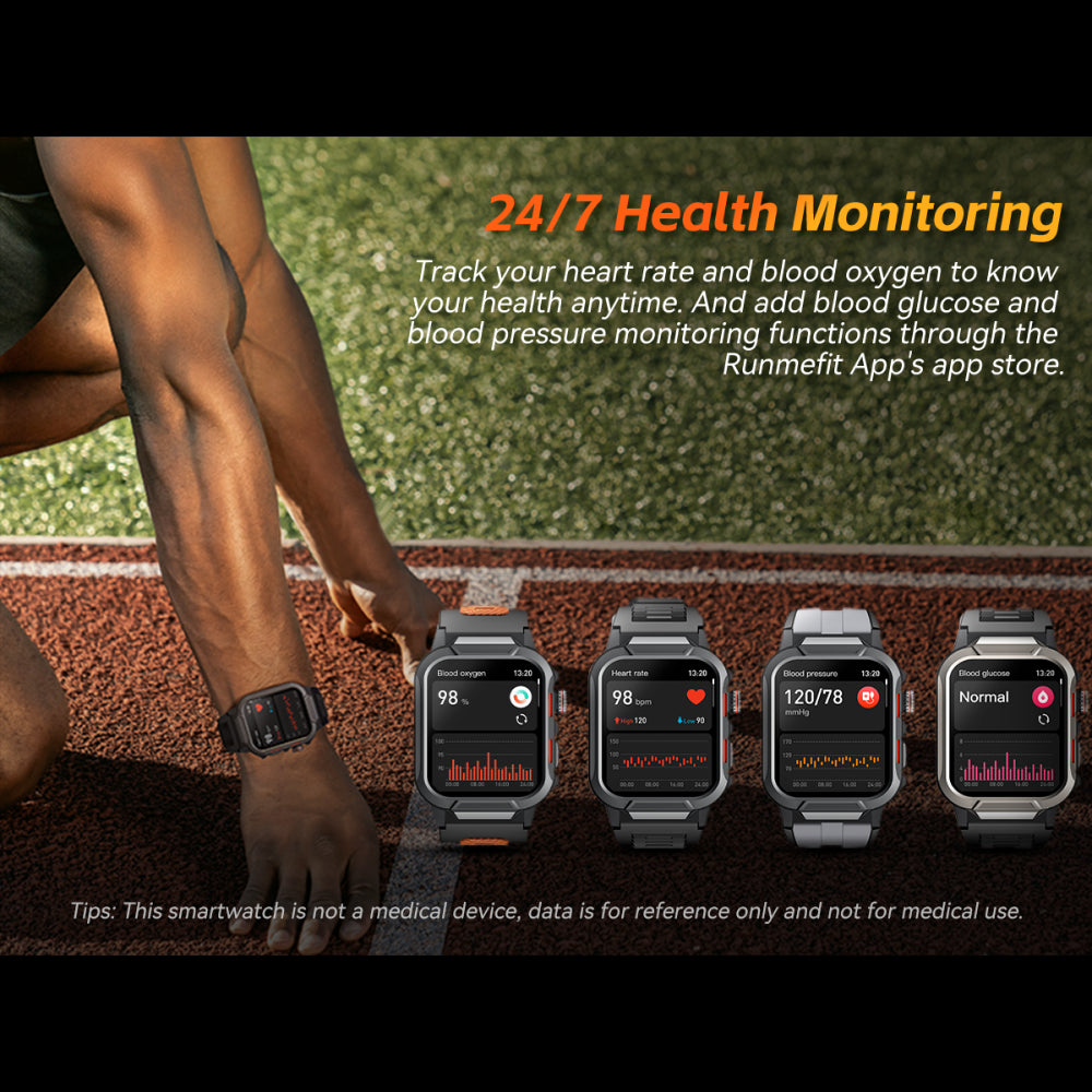 Runmefit ARMOR Outdoor Smart Watch - With Space Gray Frame