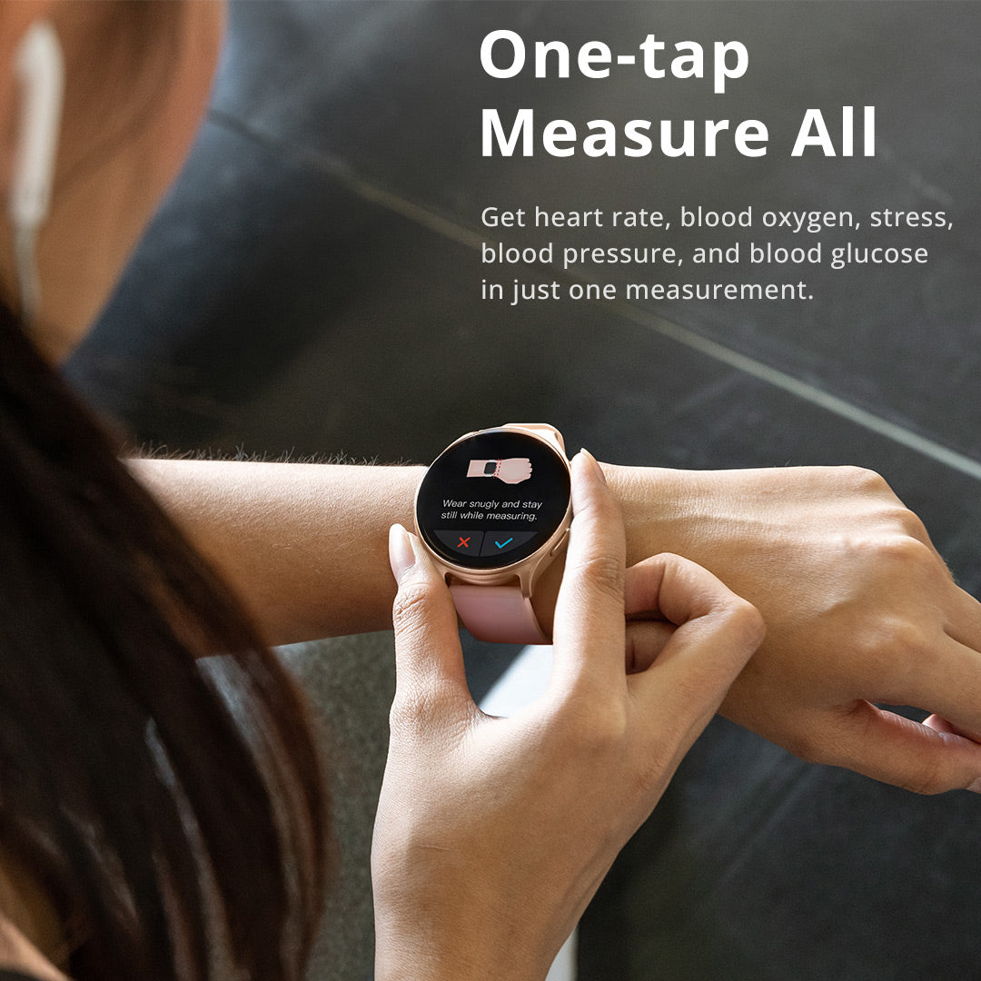 Runmefit GTR2 Smart Watch-Gesundheit, Fitness und Aktivität Tracker, mit Shortcut-Taste, Lederband