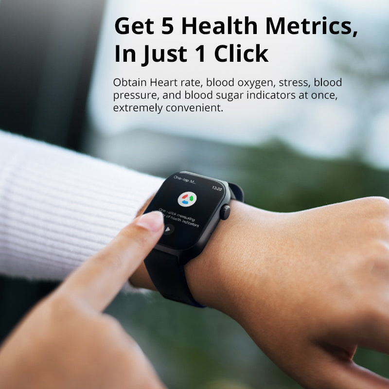 Runmefit GTS7 Smart Watch-Gesundheit, Fitness und Aktivität Tracker, Lederband