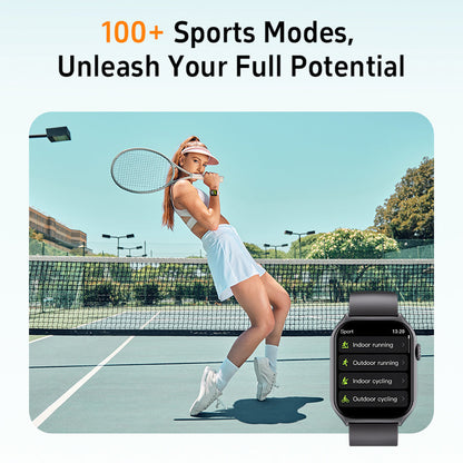 Montre intelligente Runmefit GTS7 - Tracker de santé, de forme physique et d'activité, bracelet en acier