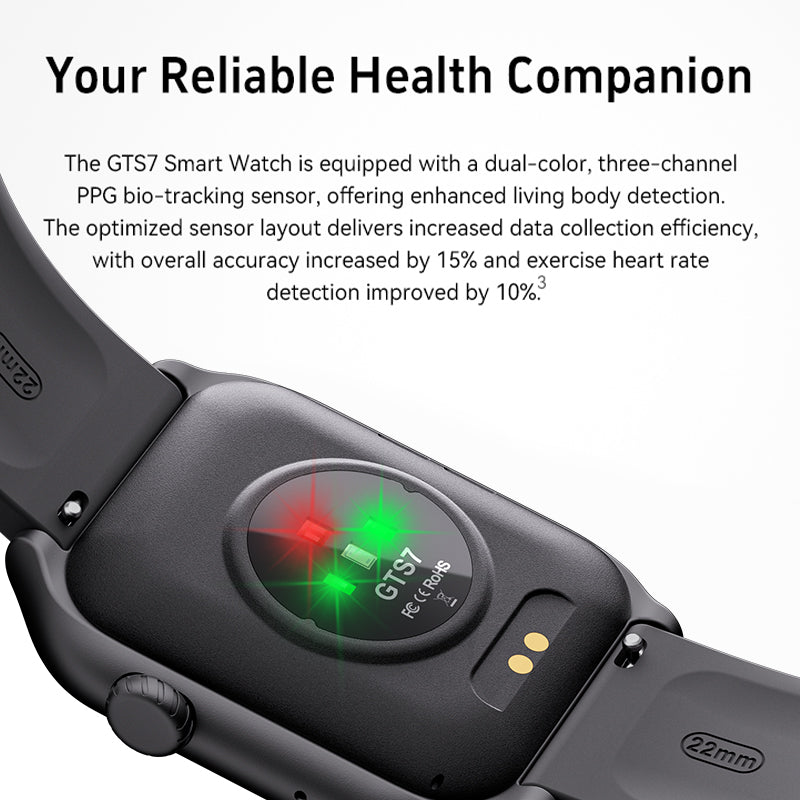 Runmefit GTS7 Smart Watch - Health, Fitness and Activity Tracker, Steel Band