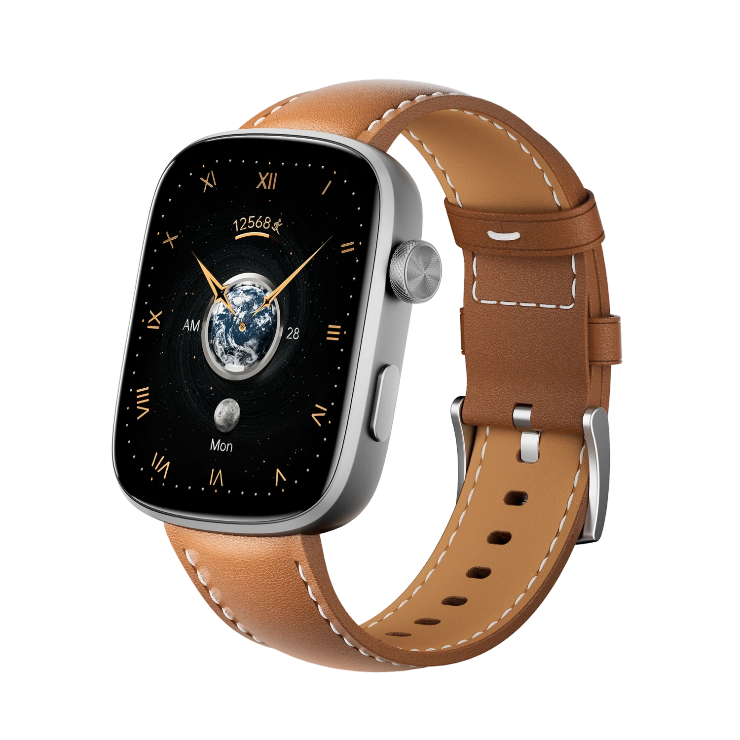 Runmefit GTS8 AMOLED Smart Watch - Leather Strap