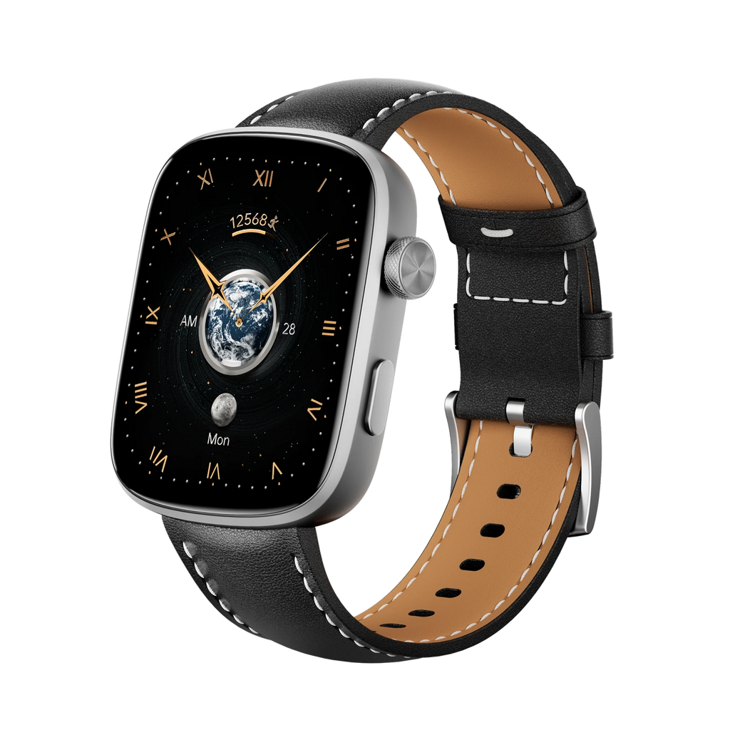 <tc>Runmefit</tc> GTS8 AMOLED Smartwatch – Lederarmband