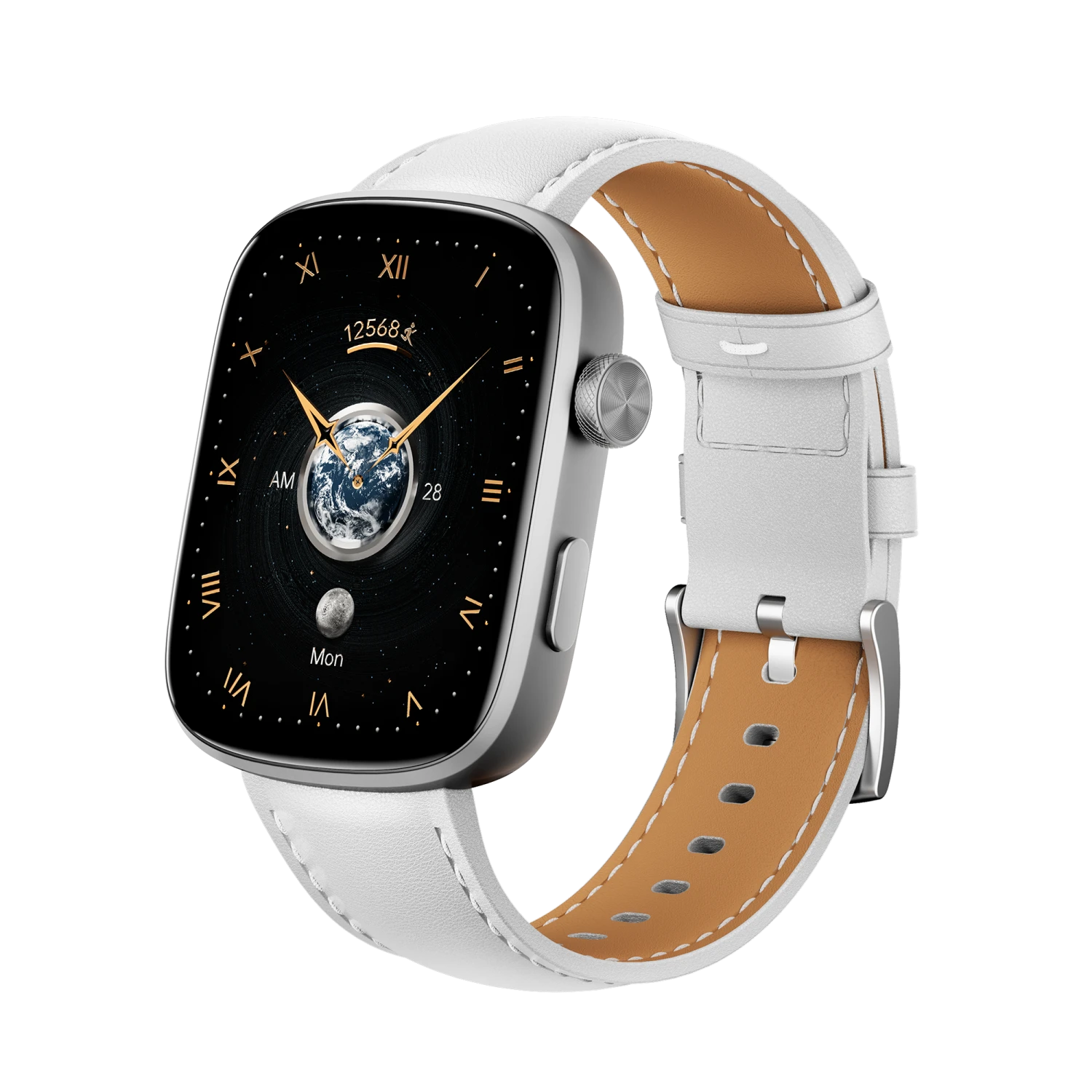 Runmefit GTS8 AMOLED Smart Watch - Leather Strap