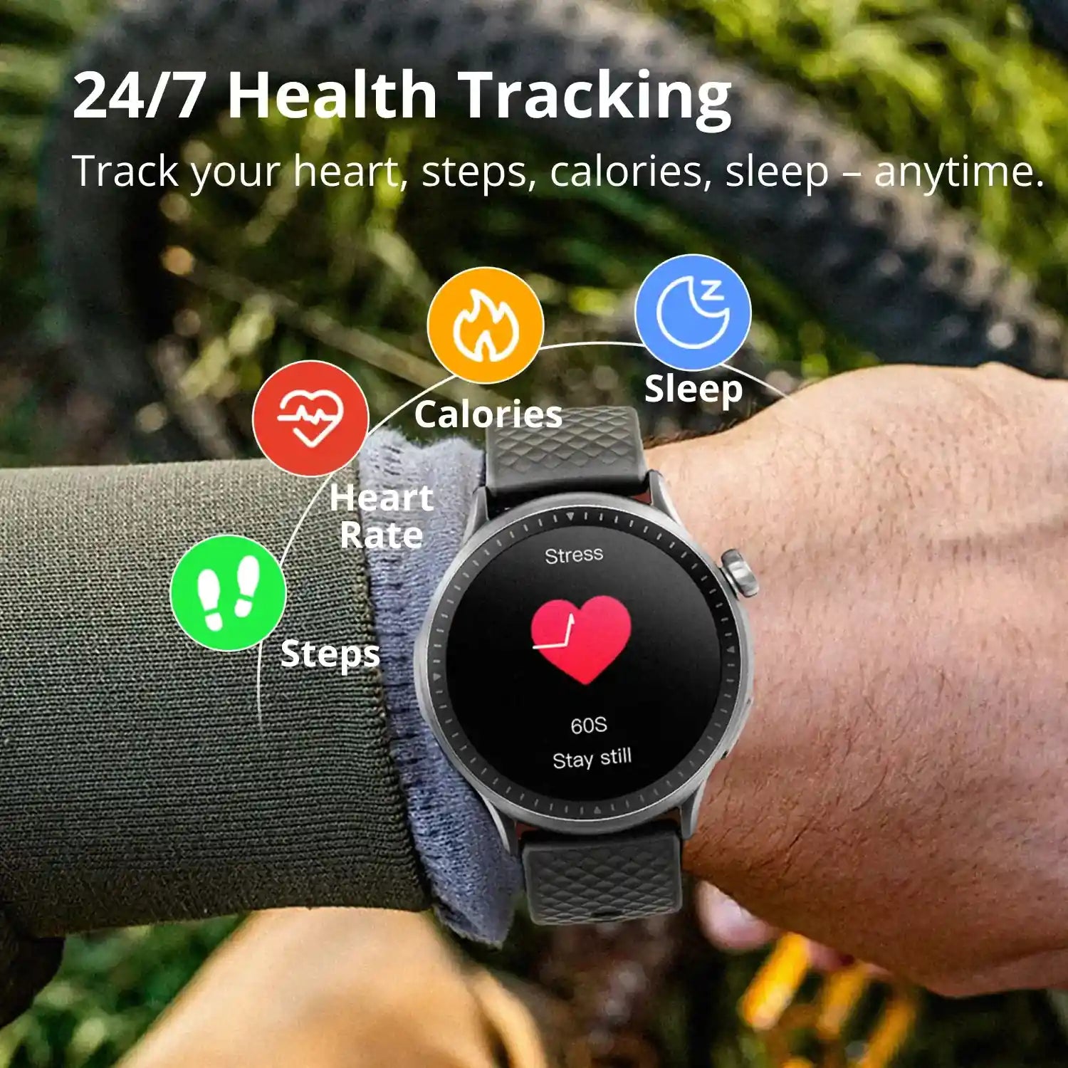 <tc>Runmefit</tc> Reloj deportivo inteligente GTR3 AMOLED con correa de cuero