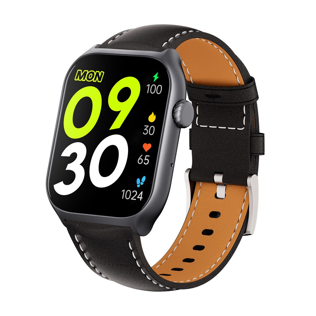 Montre intelligente Runmefit GTS7 - Tracker de santé, de forme physique et d'activité, bracelet en cuir