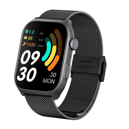 Montre intelligente Runmefit GTS7 Pro - Tracker de santé, de forme physique et d'activité, avec bouton de raccourci, bracelet en acier